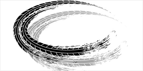 Tire tread marks, wheel textures, tire marks - car racing, motocross, drift, rally, off-road and others. eps 10 © fathor
