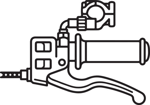 Motorcycle handlebar grip and control assembly illustration with motorcycle handlebar throttle