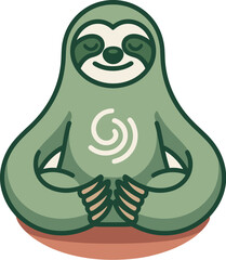 Fototapeta premium A cute sloth meditating in a peaceful yoga pose to mark International Yoga Day with inner peace and mindfulness.