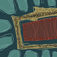 Abstract image for printing. Picture for modern interiors. The picture is painted by hand on a tablet. © neurostructure