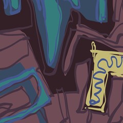 Abstract image for printing. Picture for modern interiors. The picture is painted by hand on a tablet. © neurostructure