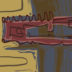 Abstract image for printing. Picture for modern interiors. The picture is painted by hand on a tablet. © neurostructure