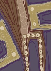 Abstract image for printing. Picture for modern interiors. The picture is painted by hand on a tablet. © neurostructure