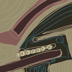 Abstract image for printing. Picture for modern interiors. The picture is painted by hand on a tablet. © neurostructure