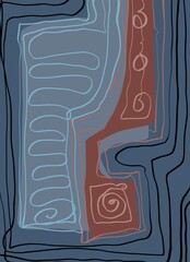 Abstract image for printing. Picture for modern interiors. The picture is painted by hand on a tablet. © neurostructure