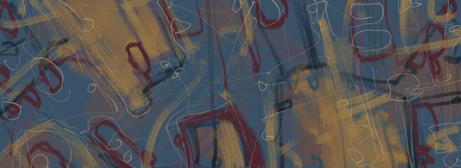Abstract image for printing. Picture for modern interiors. The picture is painted by hand on a tablet. © neurostructure