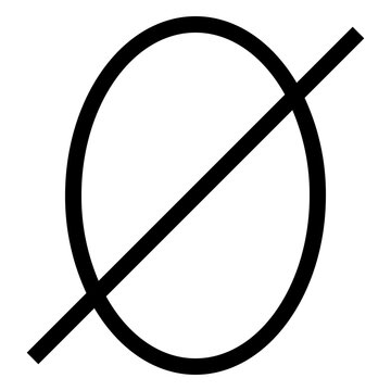 Minimalist Diameter Symbol Icon Vector, Slash Circle Geometry Line Art