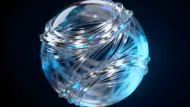 Abstract sphere with glowing lines