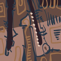 Abstract image for printing. Picture for modern interiors. The picture is painted by hand on a tablet. © neurostructure