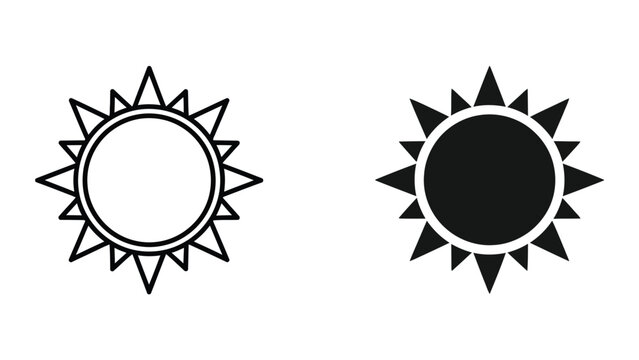 Sun and eclipse with rays illustration