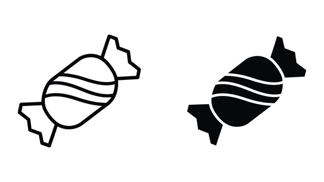Black and white striped lollipop candy vector icons on texas map shape