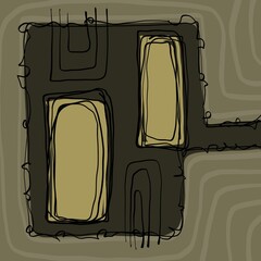 Abstract image for printing. Picture for modern interiors. The picture is painted by hand on a tablet. © neurostructure