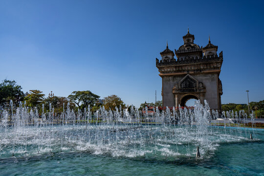 Patou Xai Monument in Vientiane in Laos