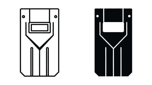 Minimalist black and white icon of a wall-mounted light switch plate