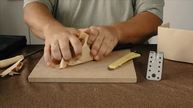 A man is doing repairs.