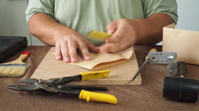 A man is doing repairs