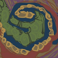 Abstract image for printing. Picture for modern interiors. The picture is painted by hand on a tablet. © neurostructure