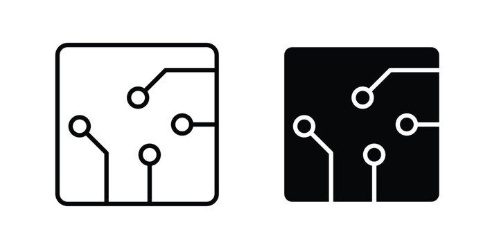 Circuit board icon graphic set. Vector icons