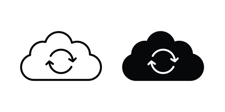 Cloud sync icon graphic set. Vector icons