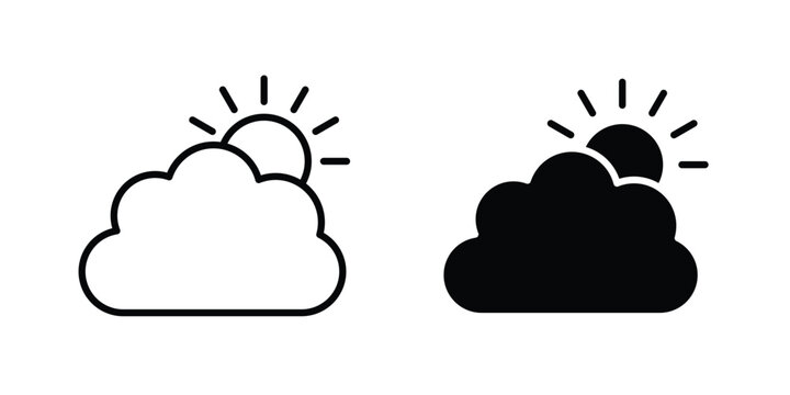 Cloudy Day icon graphic set. Vector icons