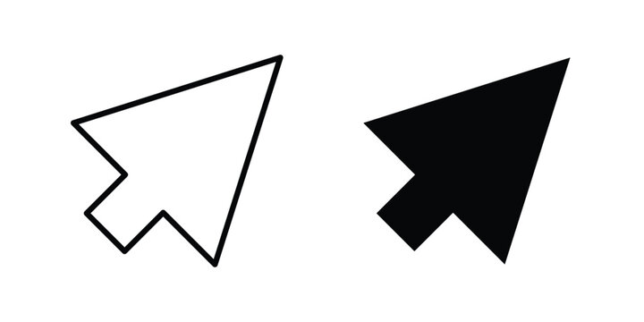 Cursor arrow icon graphic set. Vector icons