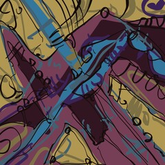 Abstract image for printing. Picture for modern interiors. The picture is painted by hand on a tablet. © neurostructure
