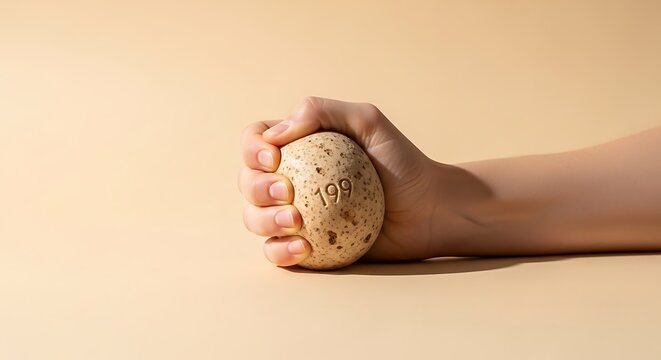 Human hand holding a brain model.