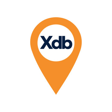 XDB logo isolated on a white background.