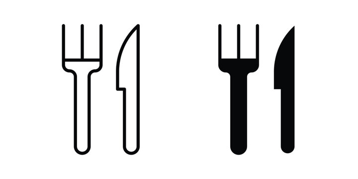 Fork and Knife icon graphic set. Vector icons