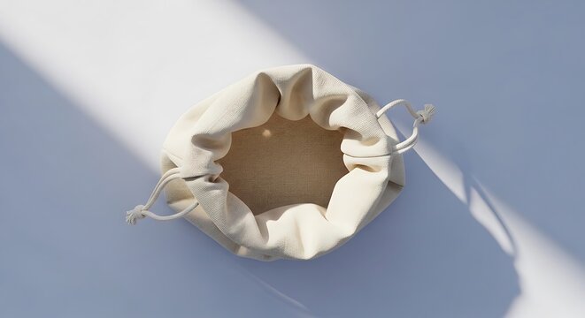 Tea bag with string on surface.