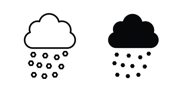 Hail icon graphic set. Vector icons