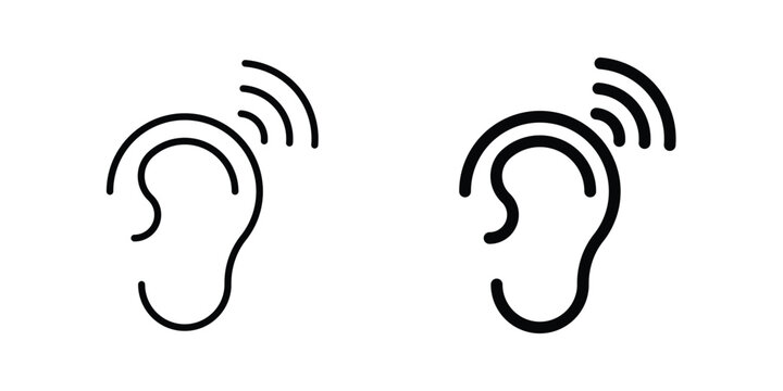 Hearing icon graphic set. Vector icons