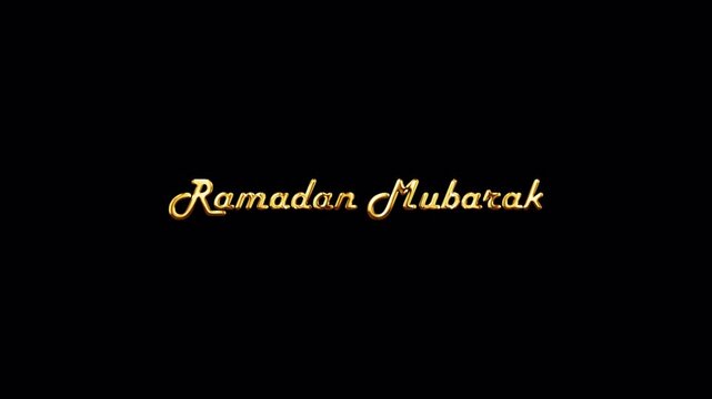 Golden Ramadan Mubarak Text Animation