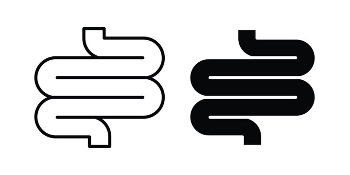 Intestine icon graphic set. Vector icons