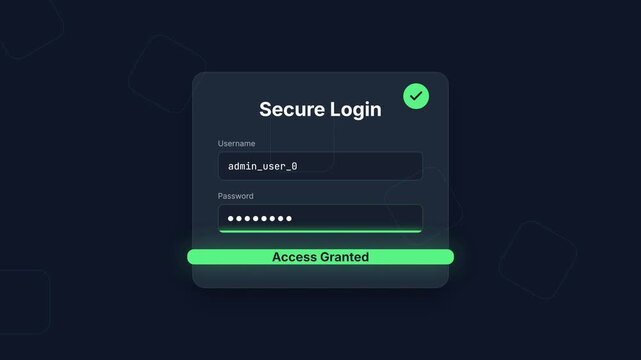 Secure Login Interface with Username Password and Submit Button on Dark Background.