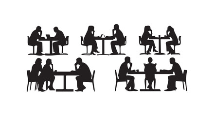 Fototapeta premium Group of business people sitting at tables during meeting and collaborative working sessions in office environments.