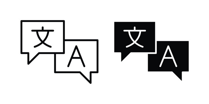 Language icon graphic set. Vector icons