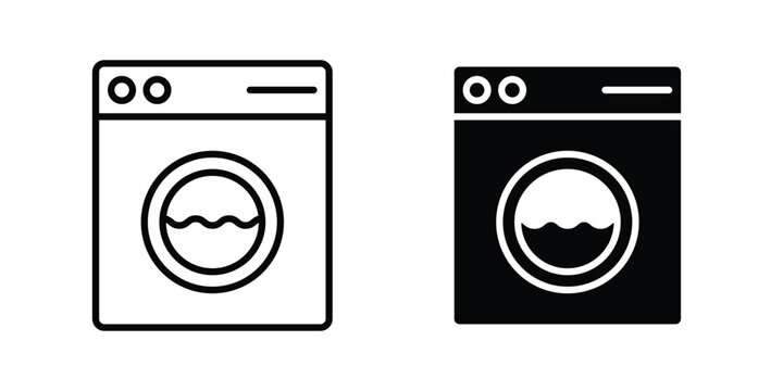 laundry machine icon graphic set. Vector icons