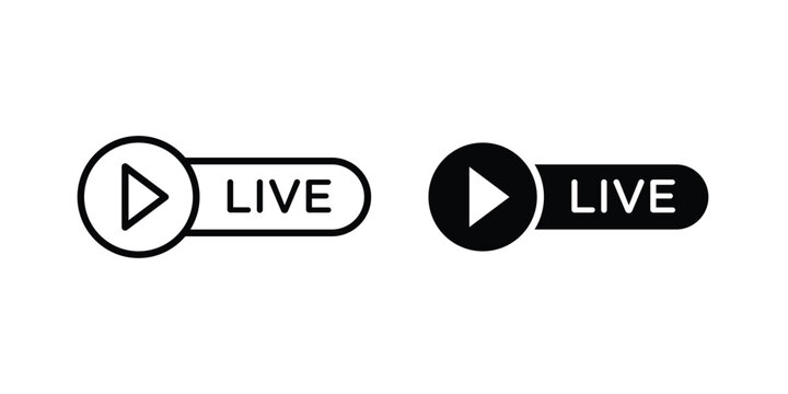 Live streaming icon graphic set. Vector icons