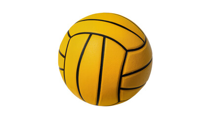 Obraz premium Isolated yellow water polo ball with textured surface, sport equipment for aquatic games