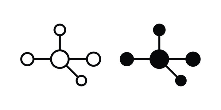 Particle icon graphic set. Vector icons