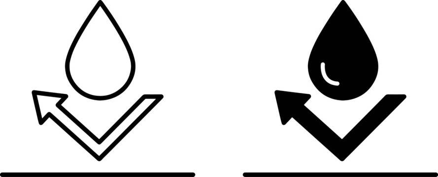 Water repellent icon set, waterproof symbol, vector illustration