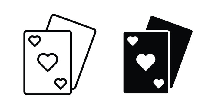 Playing cards icon graphic set. Vector icons