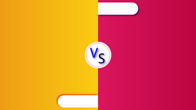 Versus screen background template with yellow and magenta vertical split layout