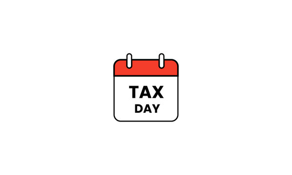 Tax Day Calendar Reminder Icon for Accounting and Finance Apps