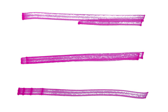 Set of pink hand drawn marker pen stroke line transparent background design element doodle scribble underline