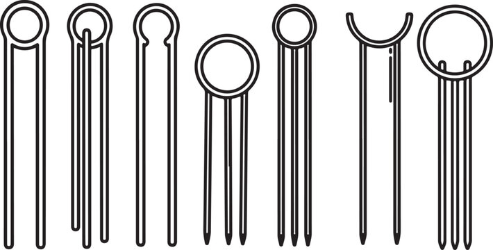 Black metal hair clip barrettes hair clips vector illustration Vector
