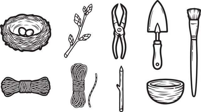 Set of retro kitchen utensils and cooking tools vector illustration Vector