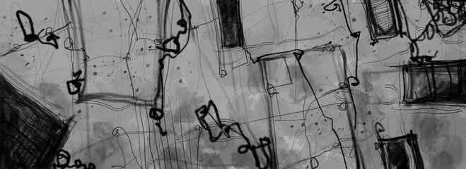 Abstract image for printing. Picture for modern interiors. The picture is painted by hand on a tablet. © neurostructure