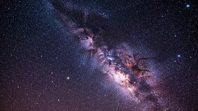 Cosmic night sky displaying milky way galaxy and celestial objects